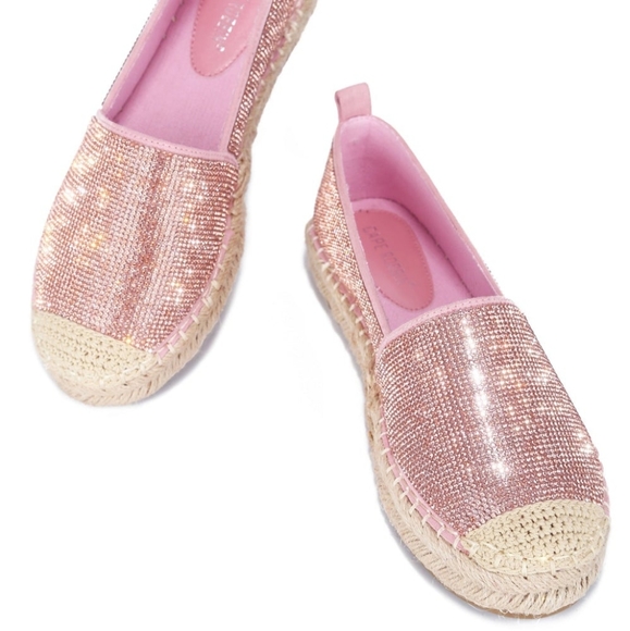 👣CAPE ROBBIN Brena Takes the Cake Rhinestone Espadrilles Pink women's footwear - Picture 4 of 11